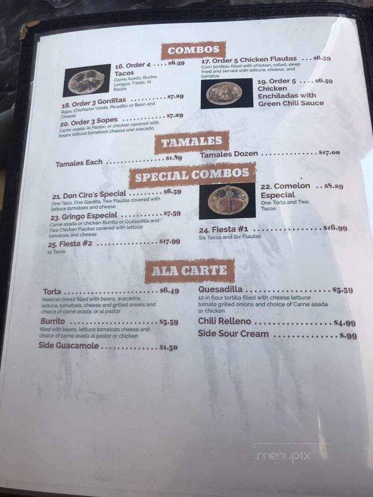 Don Ciro's - Shawnee, OK menu_pic