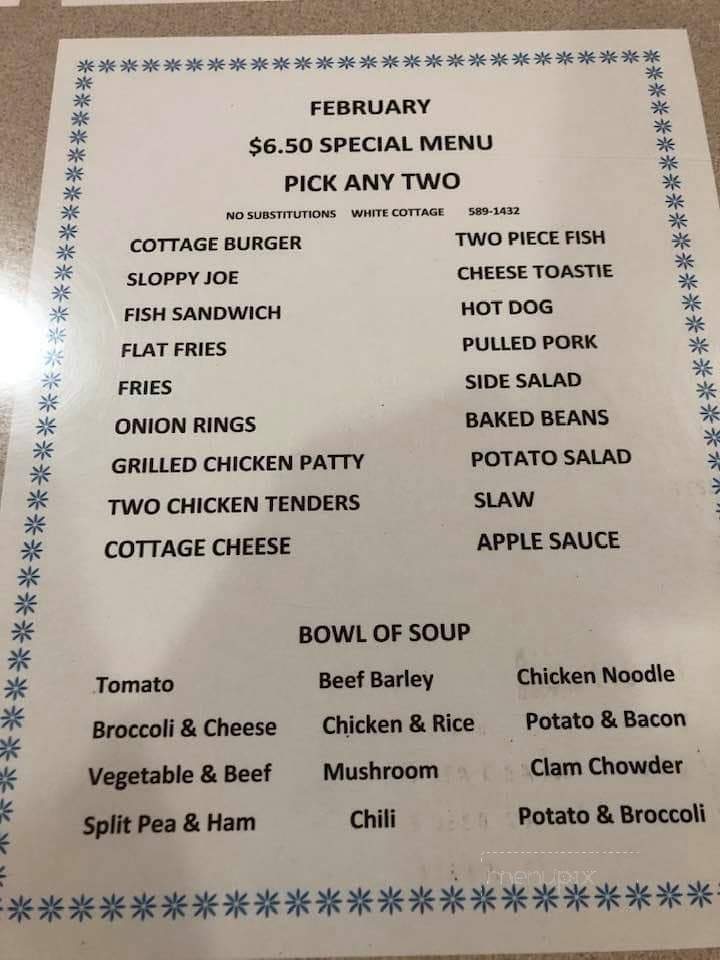 White Cottage - Berne, IN menu_pic