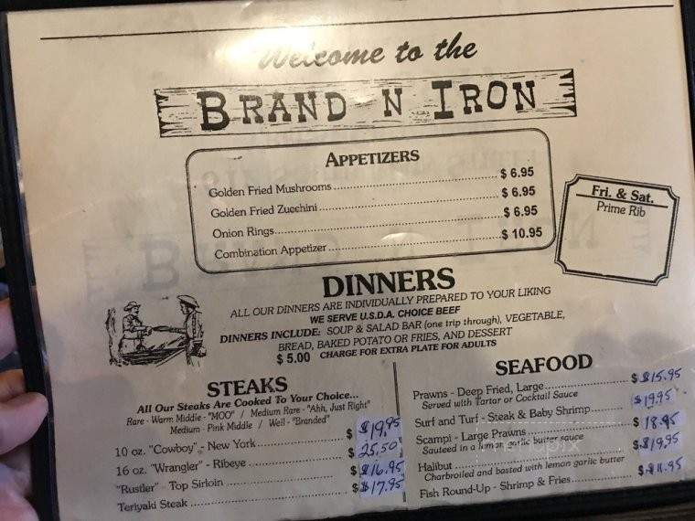 Brand-N Iron Family Steakhouse - Yreka, CA menu_pic