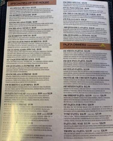 Que Pasa Carrollton - Carrollton, OH menu_pic