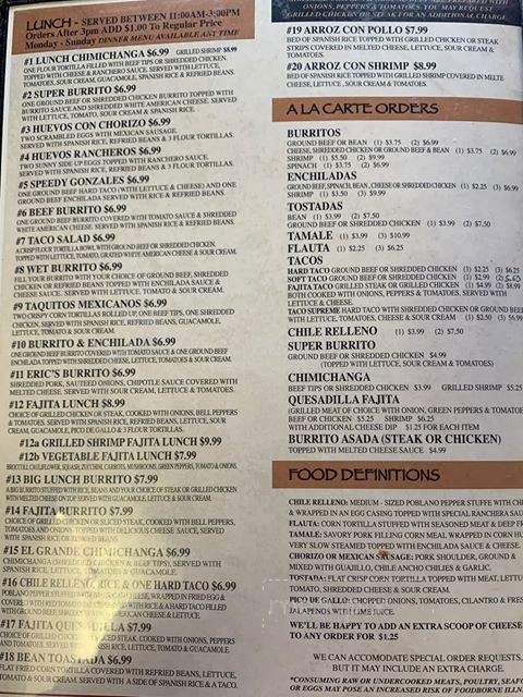 Que Pasa Carrollton - Carrollton, OH menu_pic