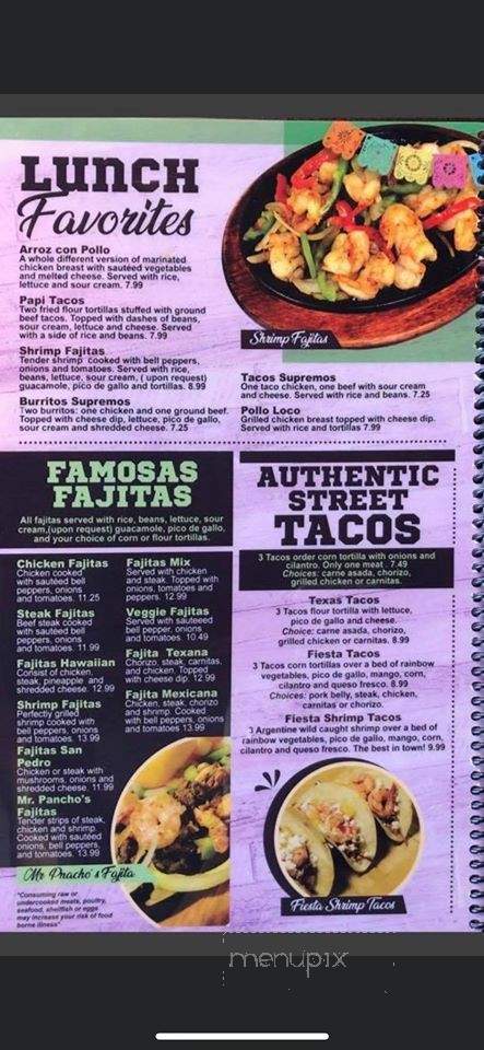 Mr. Pancho's - East Alton, IL menu_pic