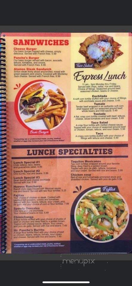 Mr. Pancho's - East Alton, IL menu_pic