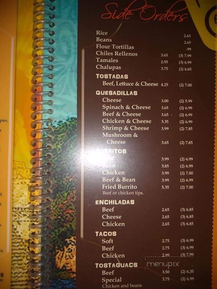 Plaza Del Sol - Jefferson, NC menu_pic