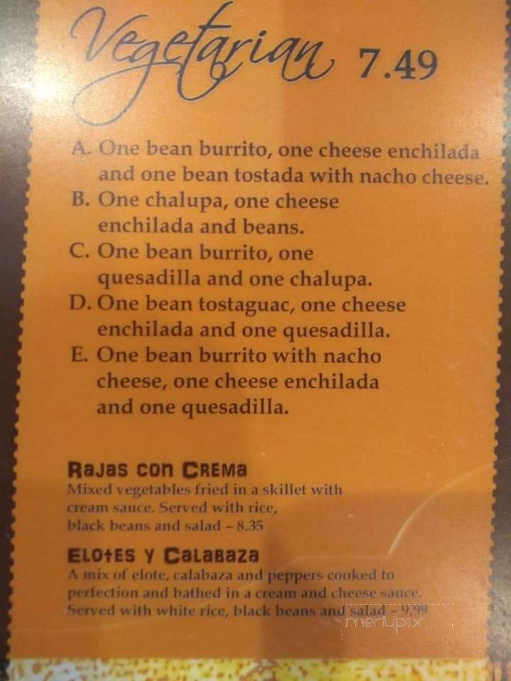 Plaza Del Sol - Jefferson, NC menu_pic