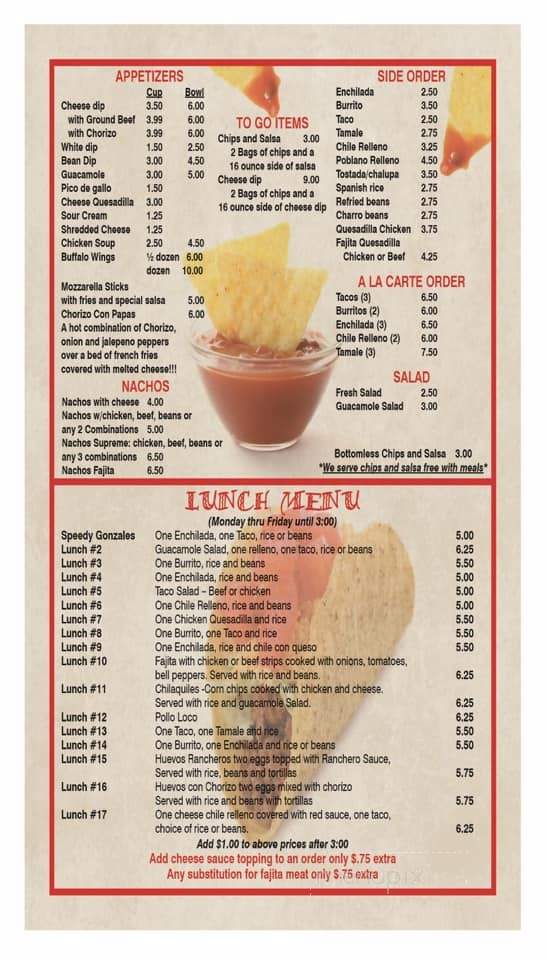 Chilango's Mexican Restaurant - Tahlequah, OK menu_pic