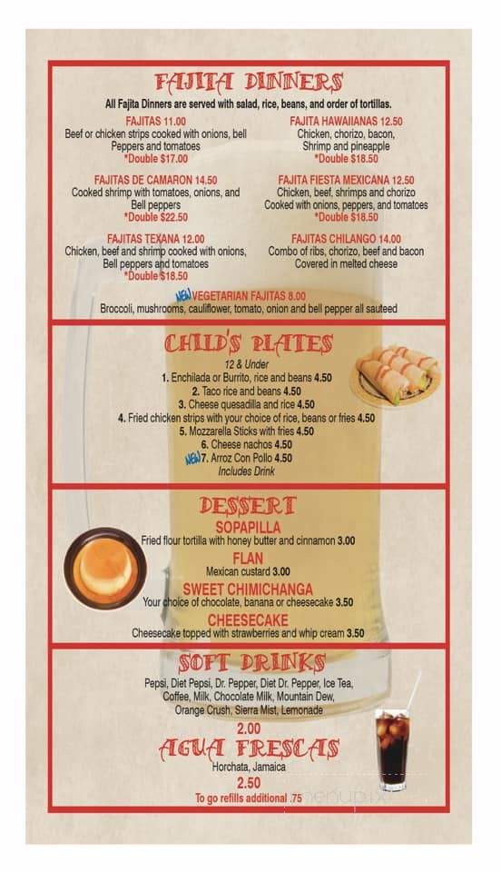 Chilango's Mexican Restaurant - Tahlequah, OK menu_pic
