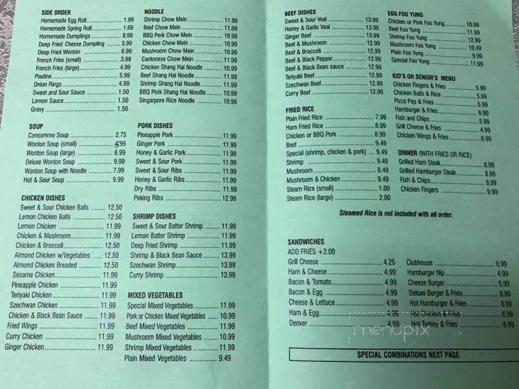 Lee's Restaurant - Rivers, MB menu_pic