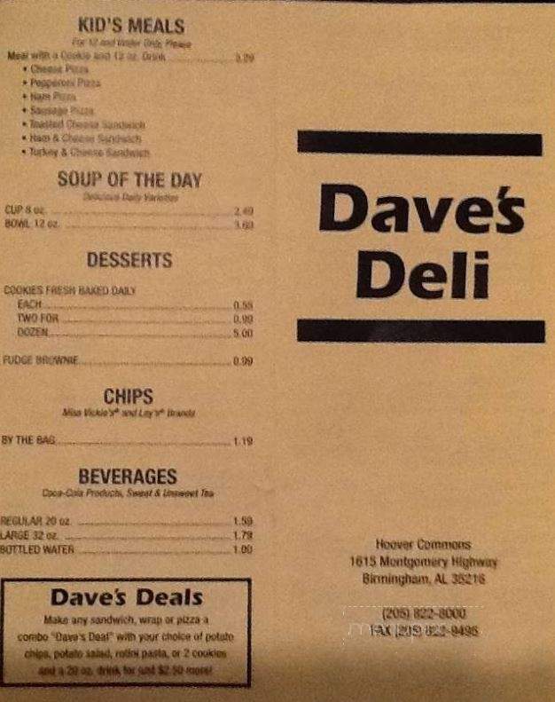 Dave's Deli - Hoover, AL