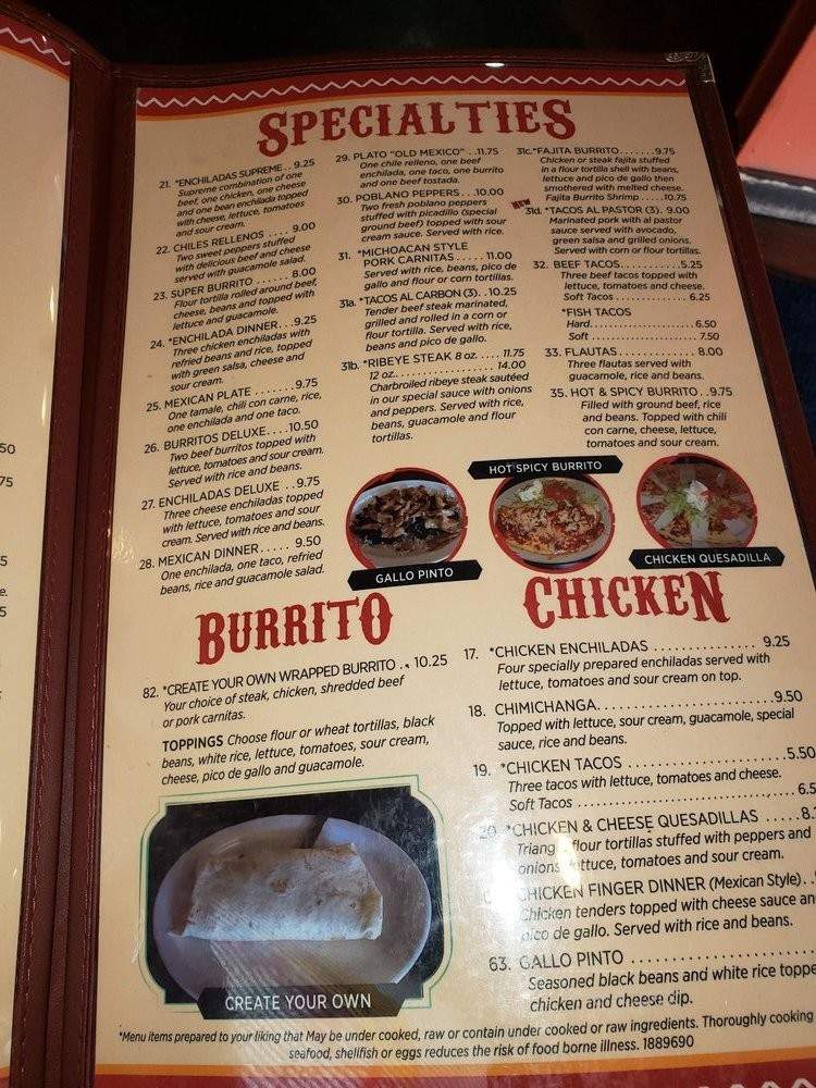 Old Mexico - Belle Vernon, PA menu_pic