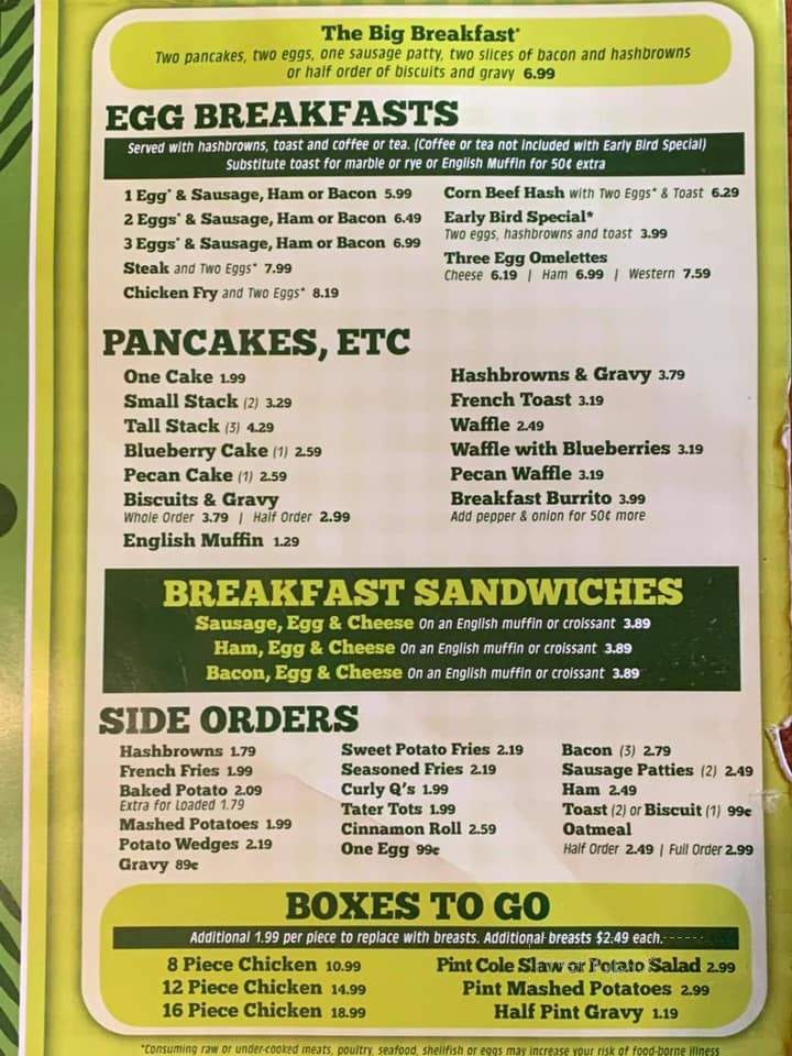 Menu of Green Acres Restaurant Breck s in Vassar KS 66543