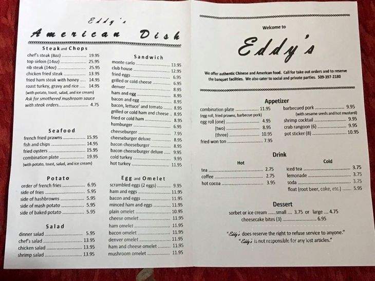 Eddy's Chinese & American - Colfax, WA