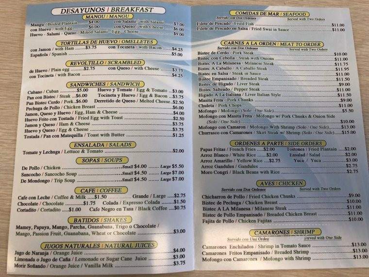 El Ideal Restaurant - West Palm Beach, FL menu_pic