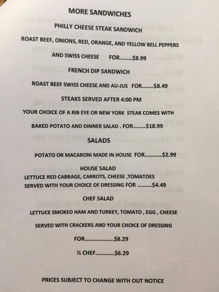 Hyde-Out Tavern - Colfax, WA menu_pic