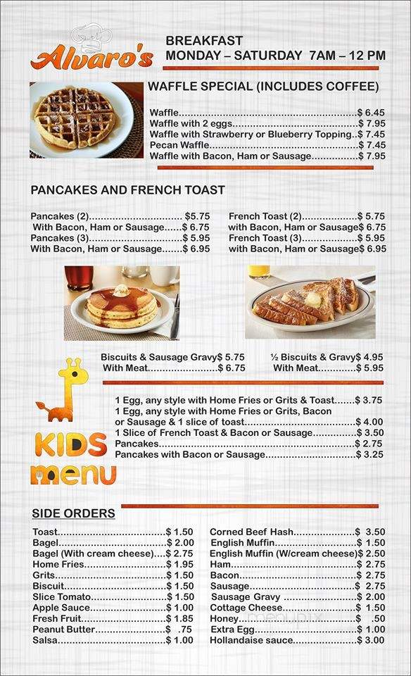 Alvaro's Family Restaurant - North Port, FL menu_pic