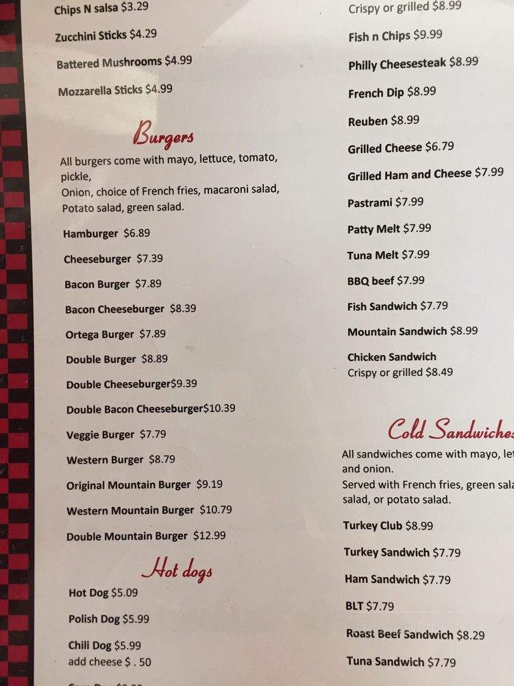 Roberts Frosty - Coarsegold, CA menu_pic