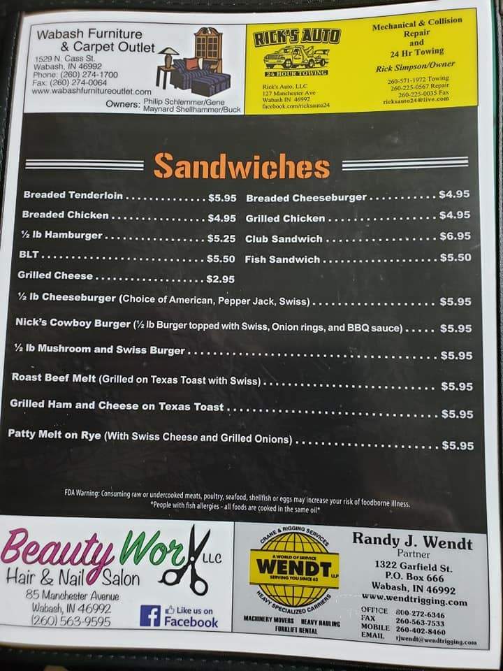 Scotty's Tavern - Wabash, IN menu_pic