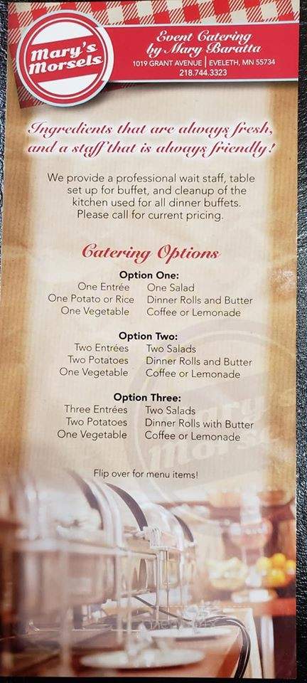 Mary's Morsels & Catering - Eveleth, MN menu_pic