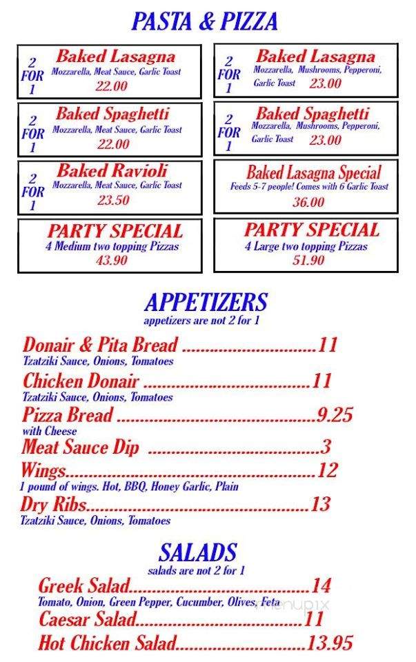 Roma Express 2 For 1 Pizza & Pasta - Rimbey, AB menu_pic
