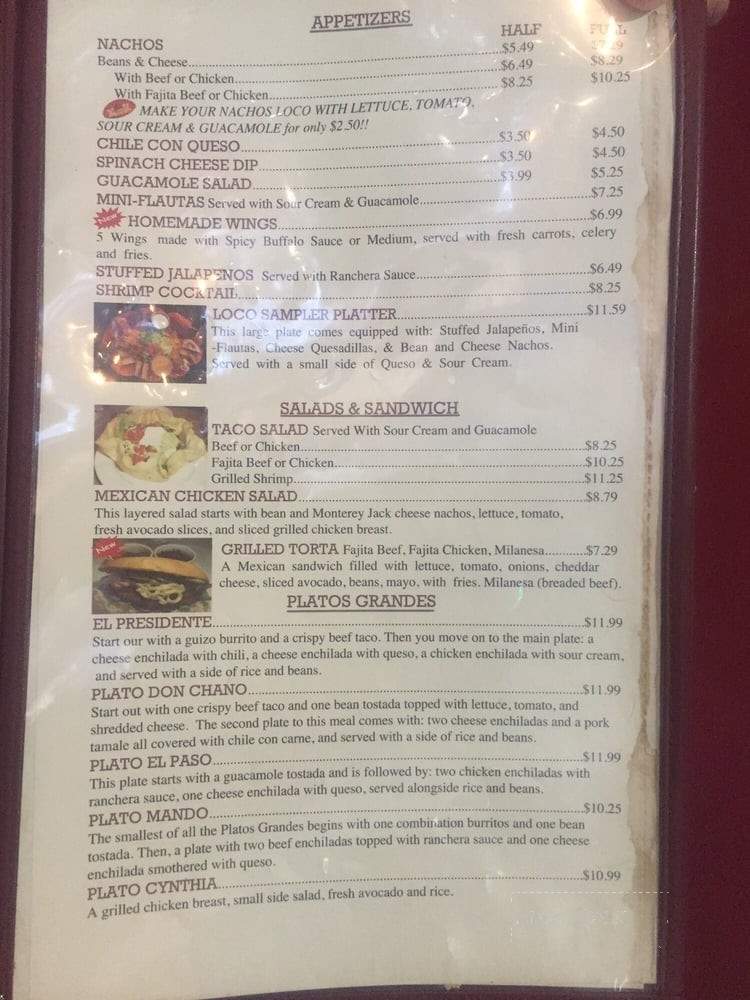 Plato Loco - Cedar Hill, TX menu_pic