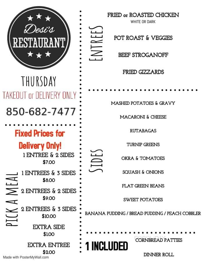 Desi's Downtown Restaurant - Crestview, FL menu_pic