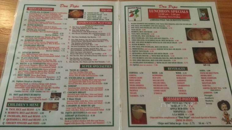 Don Pepe Mexican Restaurant - Dunnellon, FL menu_pic