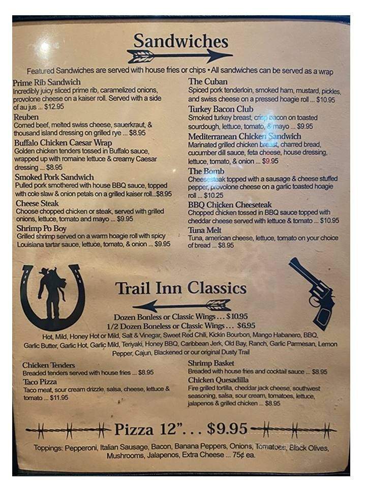Trail Inn - Cogan Station, PA menu_pic