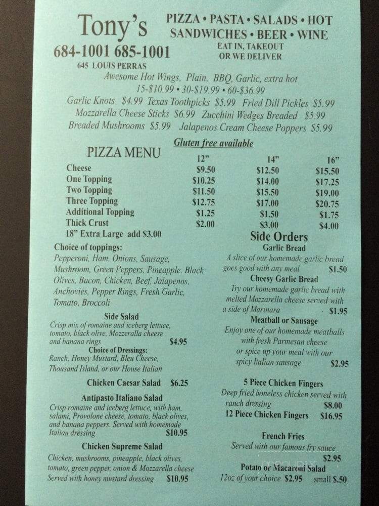 Tony's Italian Eatery - Colville, WA