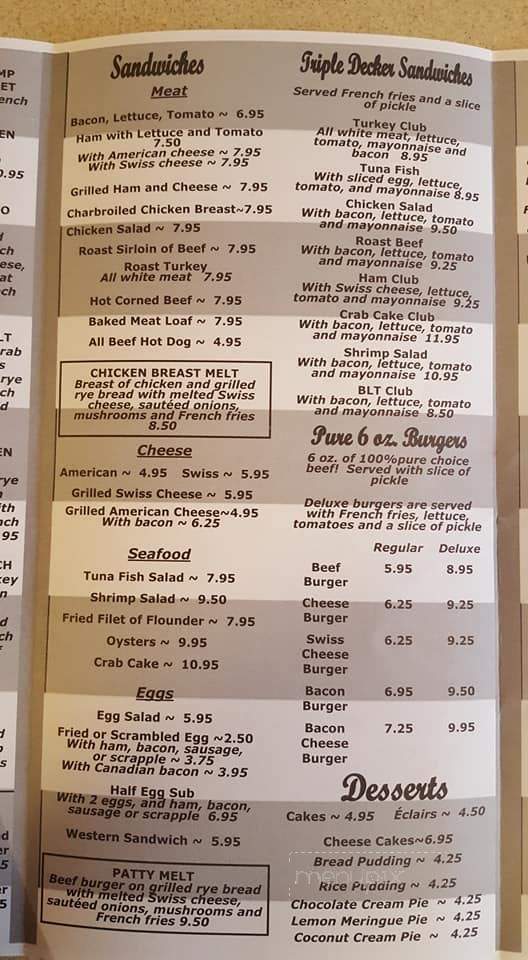 Sparrows Point Inn - Baltimore, MD menu_pic