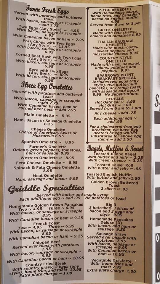 Sparrows Point Inn - Baltimore, MD menu_pic