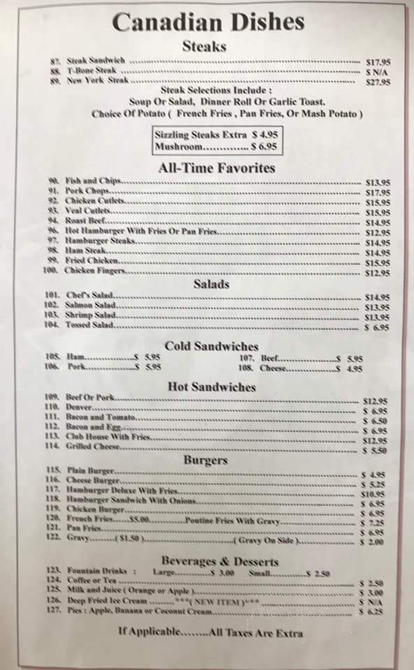 Swen Cafe - Kinistino, SK menu_pic