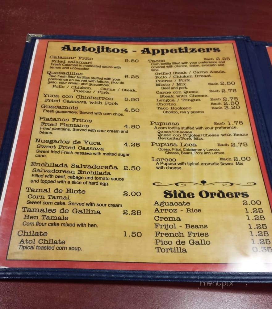 Tipicos El Encanto - Gaithersburg, MD menu_pic