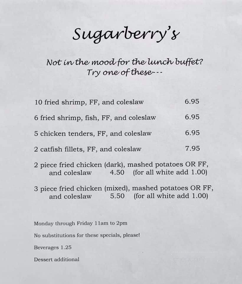 Sugarberry's - Cochran, GA menu_pic
