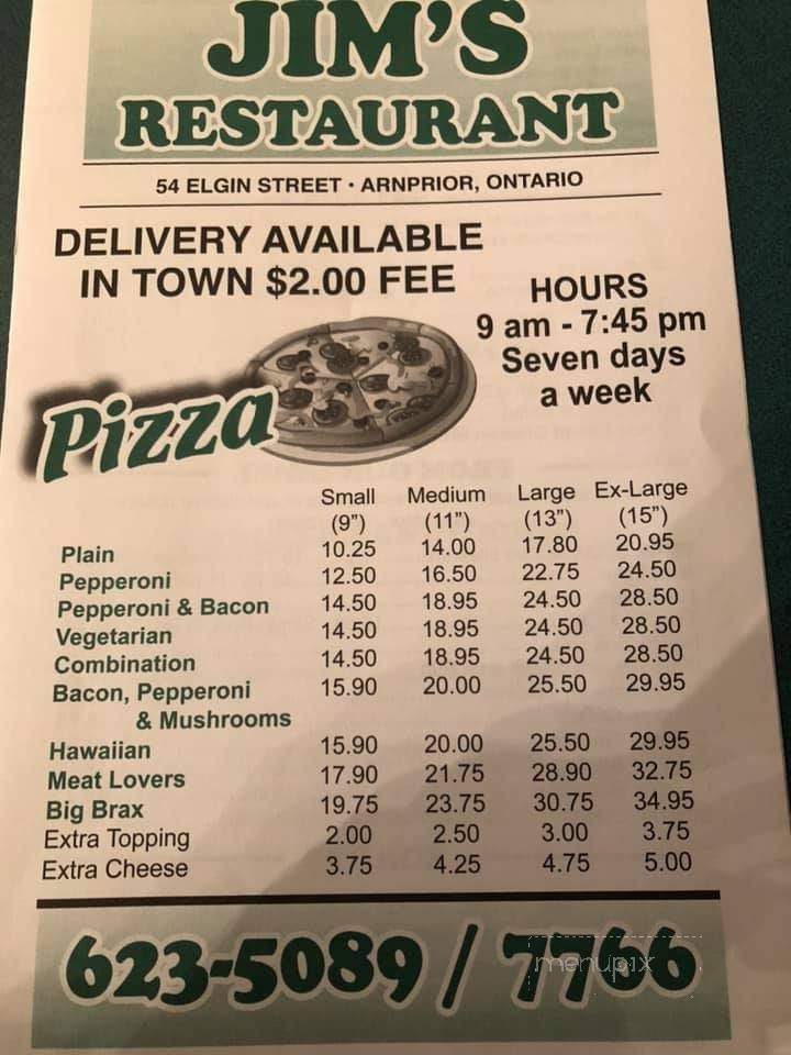 Jim's Restaurant - Arnprior, ON menu_pic