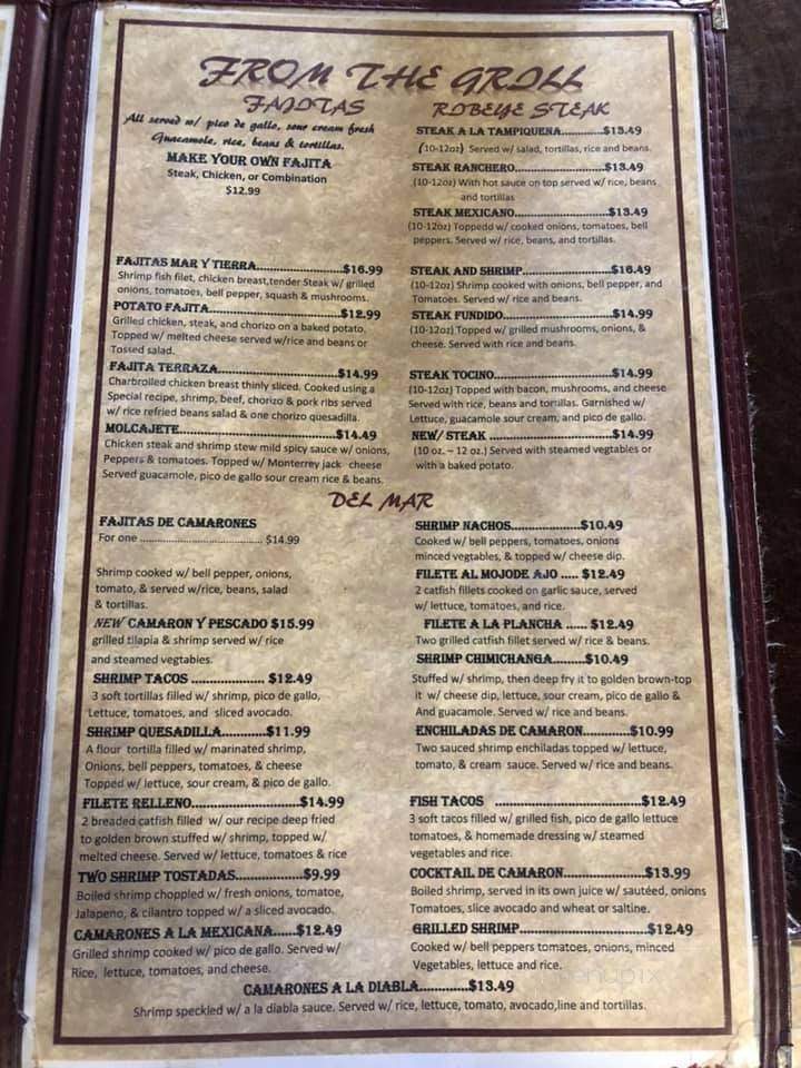 La Terraza Mexican Restaurant - Monticello, AR menu_pic