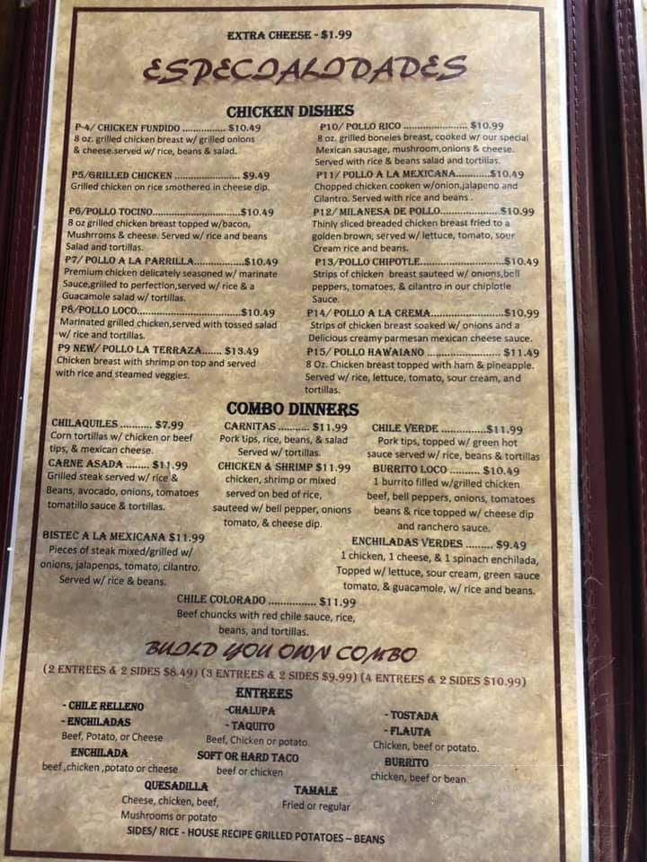 La Terraza Mexican Restaurant - Monticello, AR menu_pic