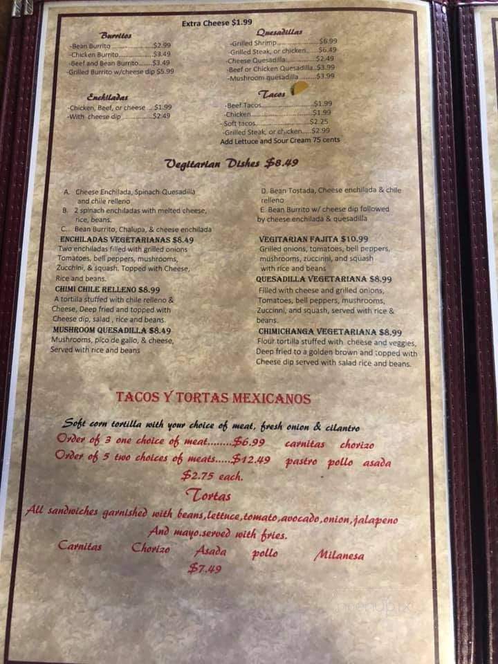 La Terraza Mexican Restaurant - Monticello, AR menu_pic