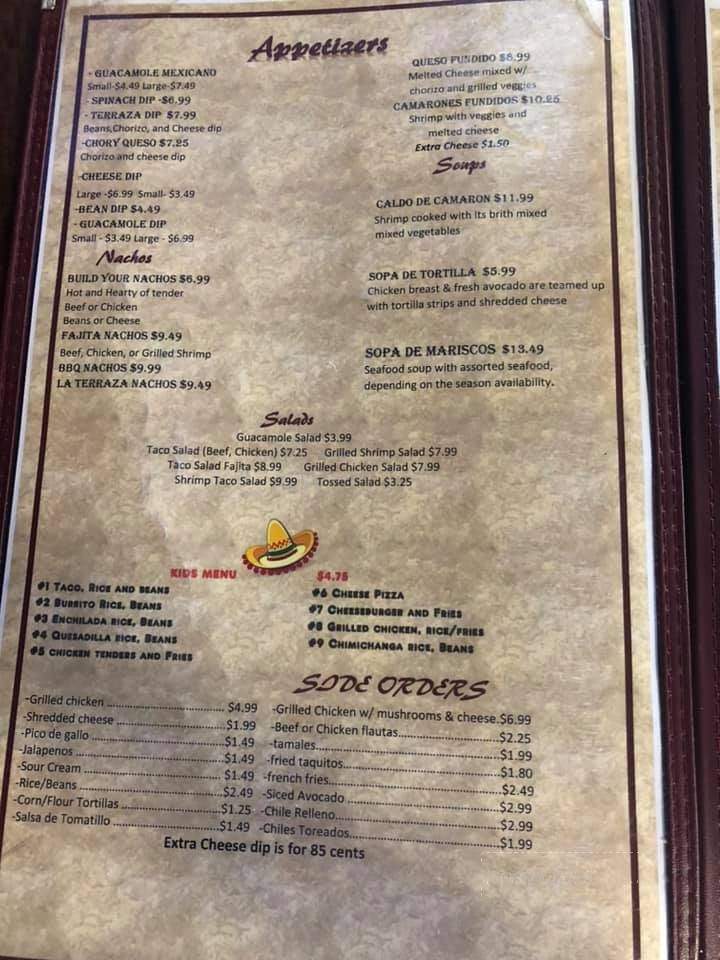 La Terraza Mexican Restaurant - Monticello, AR menu_pic