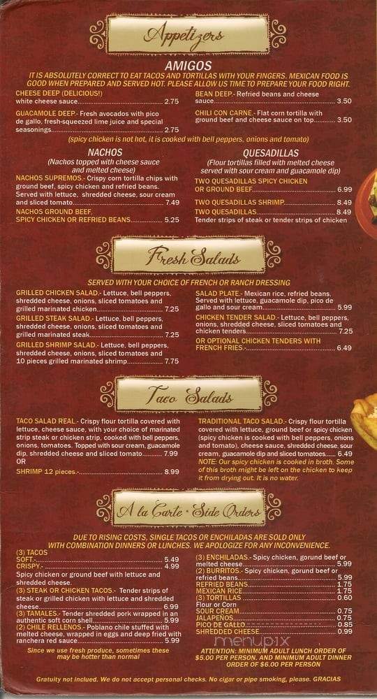 El Caballo Blanco Mexican - Connersville, IN menu_pic