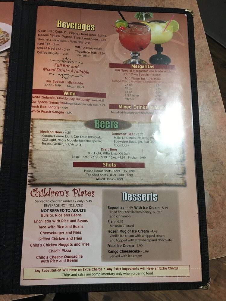 Fiesta Ranchera Mexican Restaurant - Adrian, MI menu_pic