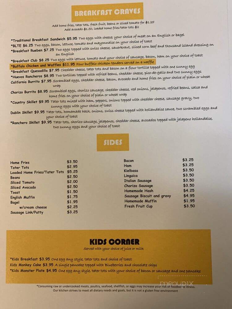 The Broken Yolk Grill - Pelham, NH menu_pic
