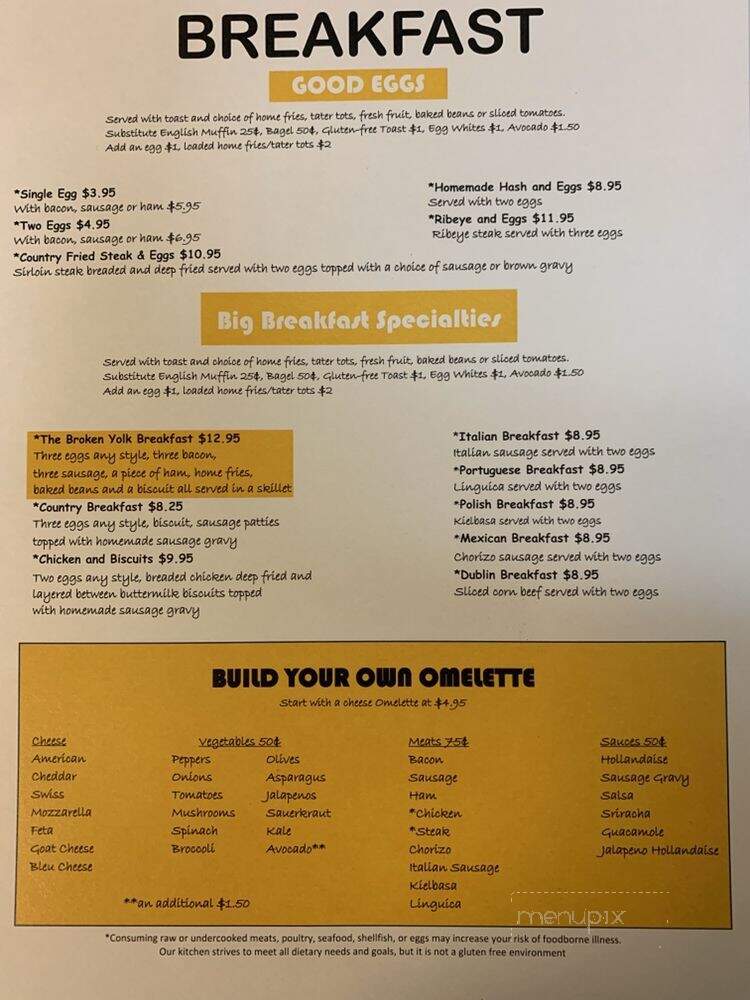 The Broken Yolk Grill - Pelham, NH menu_pic
