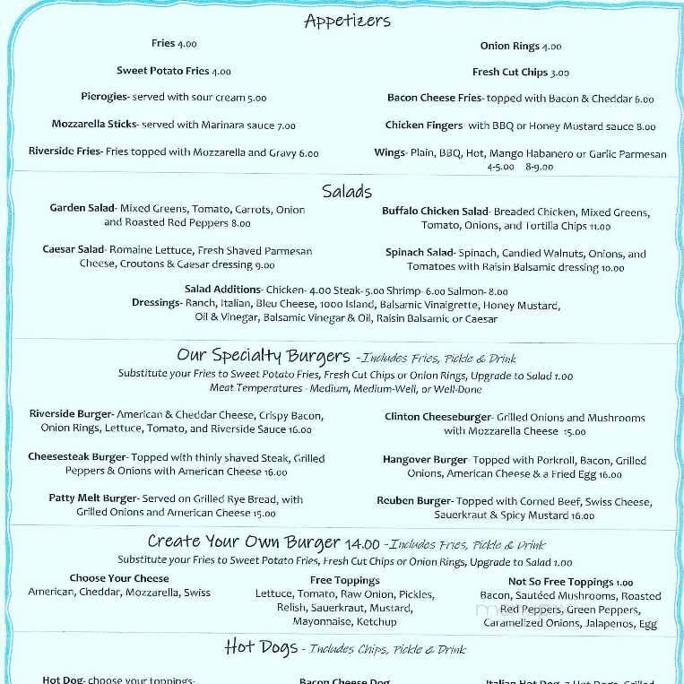 Amy's Riverside Grill - Clinton, NJ menu_pic