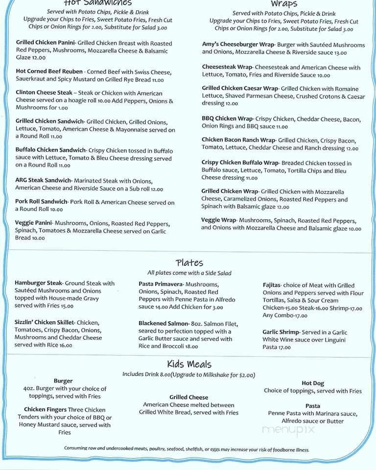Amy's Riverside Grill - Clinton, NJ menu_pic