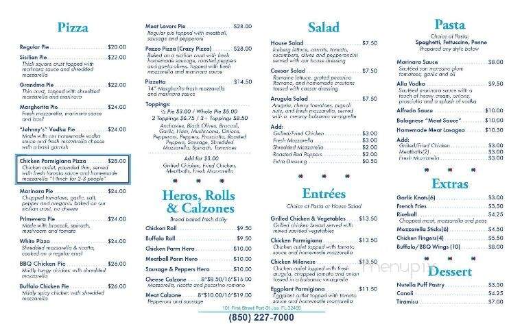 Peter's Pizzeria - Port St. Joe, FL menu_pic