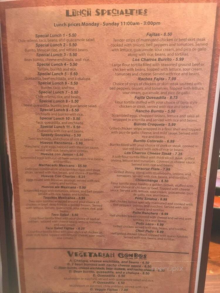 Los Charros - Rushville, IL menu_pic