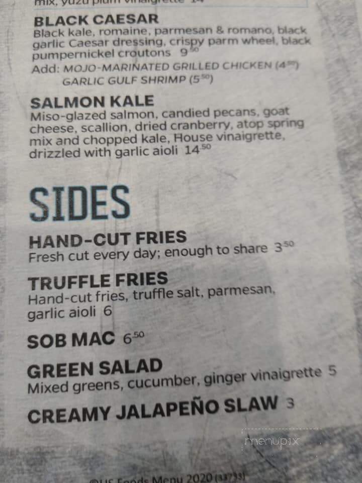 SOB - Peru, IL menu_pic