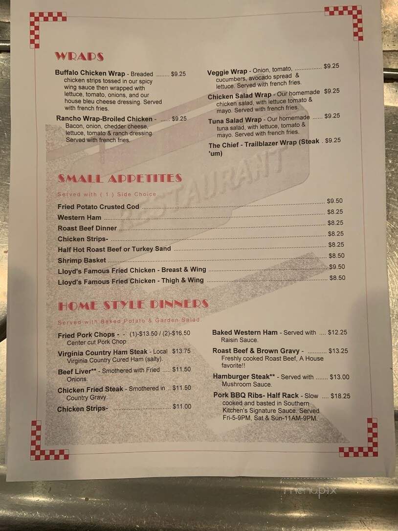 Southern Kitchen - New Market, VA menu_pic