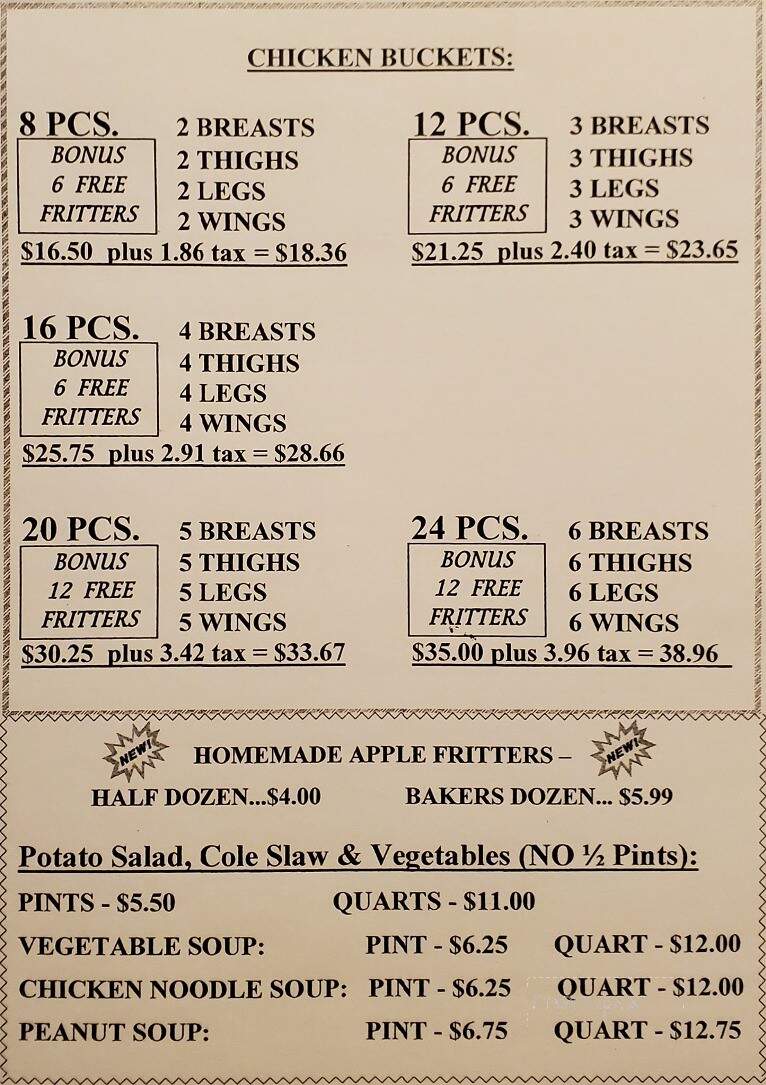 Southern Kitchen - New Market, VA menu_pic
