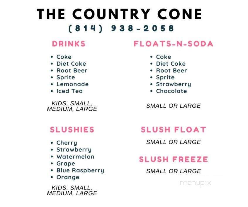 Country Cone - Punxsutawney, PA menu_pic